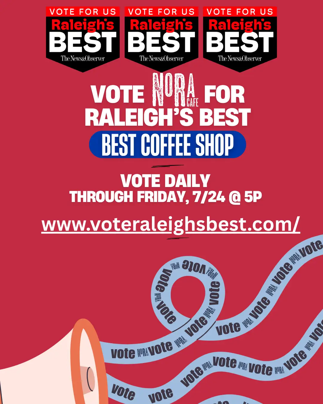 vote Raleigh's best coffee shop